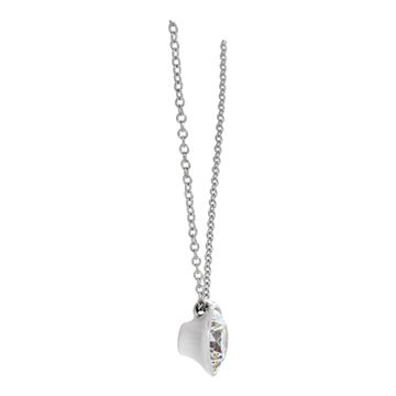 GIA certified 1.02 carat (J color, VS2 clarity) bezel set diamond pendant necklace in 18k white gold