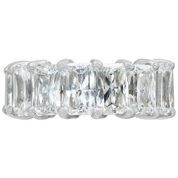 GIA certified, cut-cornered rectangular modified brilliant diamonds Eternity band in platinum. Approx. Weight: 15 carats.