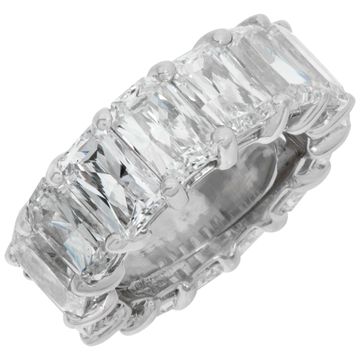 GIA certified, cut-cornered rectangular modified brilliant diamonds Eternity band in platinum. Approx. Weight: 15 carats.