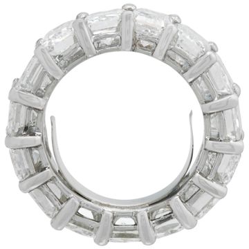GIA certified, cut-cornered rectangular modified brilliant diamonds Eternity band in platinum. Approx. Weight: 15 carats.