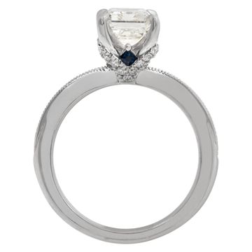 GIA certified emerald cut diamond 2.00 carat (H color, SI2 clarity) set in Vera Wang setting