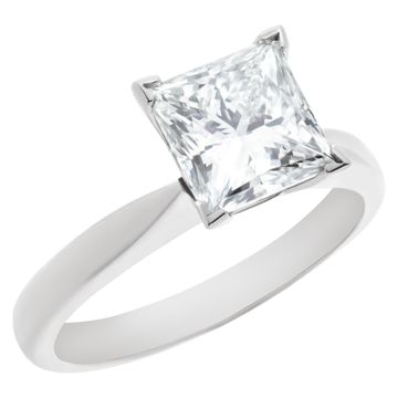 GIA certified princess cut diamond 2.09 carat (J color, SI1 clarity) solitaire ring