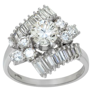 GIA certified round brilliant cut diamond 1.04 carat (K color, I1 clarity)