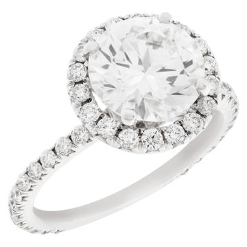 GIA certified round brilliant cut diamond 2.11 carat (G color, VS2 clarity) ring