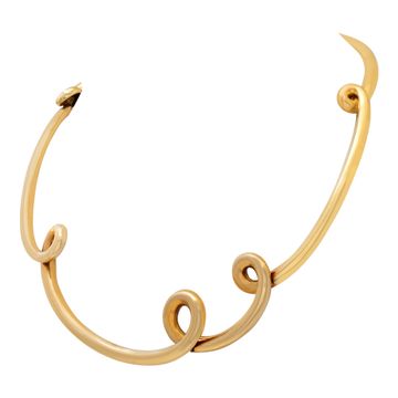 Gold twisted choker necklace in 18k yellow gold