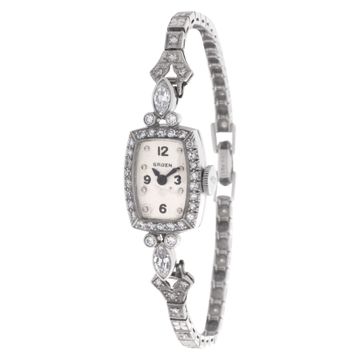 Gruen Classic 111 Platinum Silver dial 13.8mm Manual watch