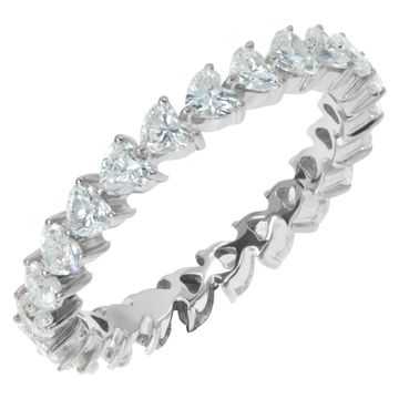 Heart shaped diamond eternity band