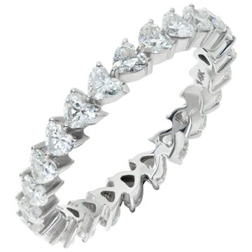Heart shaped diamond eternity band