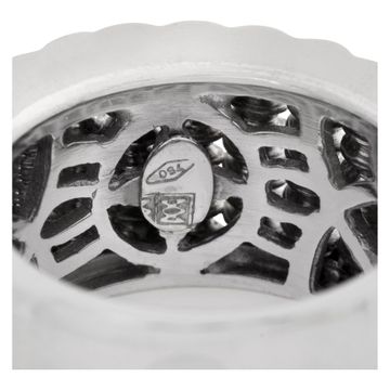 Heavy "modern coil" design ring in 18k white, yellow & pink gold