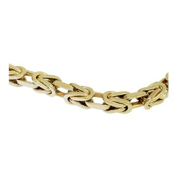 Italian made, solid Bizantine link gold bracelet in 14k yellow gold- 9.25 inces long.