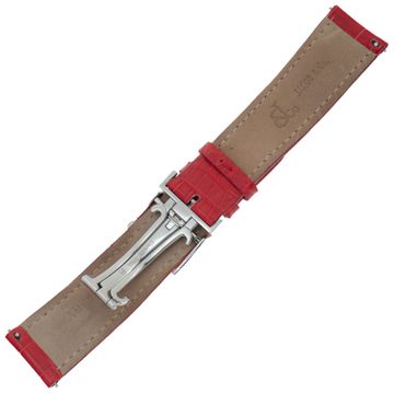 Jacob & Co. Red Alligator strap with silver tang buckle (22mm x 20mm)