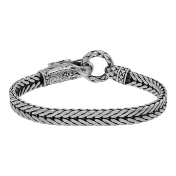 John Hardy Naga Station bracelet in sterling silver w/ black sapphires