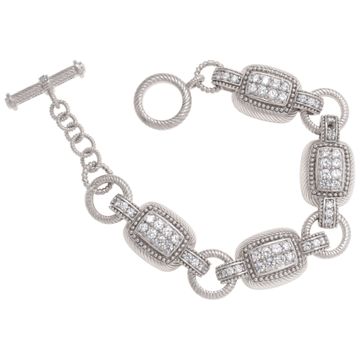 Judith Ripka bracelet with white cubic zirconia in sterling silver