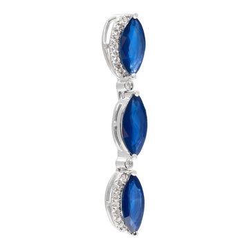 kanchanaburi sapphire and diamond pendant in 14k white gold
