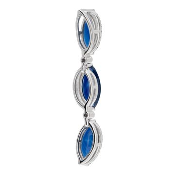 kanchanaburi sapphire and diamond pendant in 14k white gold