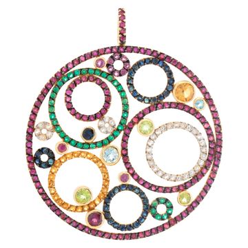 Large pendant with misc. colored stones