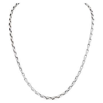 Mens 14k White Gold Chain Necklace 19'' Long