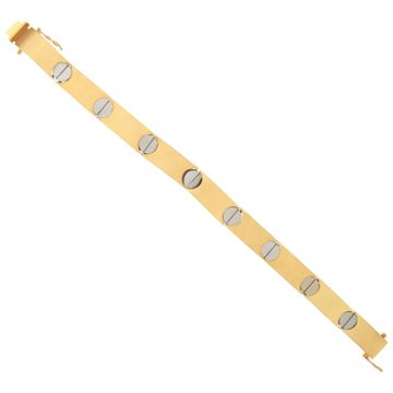 Mens 18k yellow and white gold bracelet