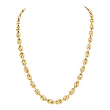 Nautical links chain in 18k yellow gold with lobster clasp.Width 6.7 mm. Length 20 inches.
