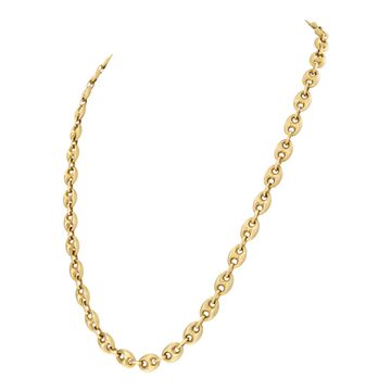Nautical links chain in 18k yellow gold with lobster clasp.Width 6.7 mm. Length 20 inches.