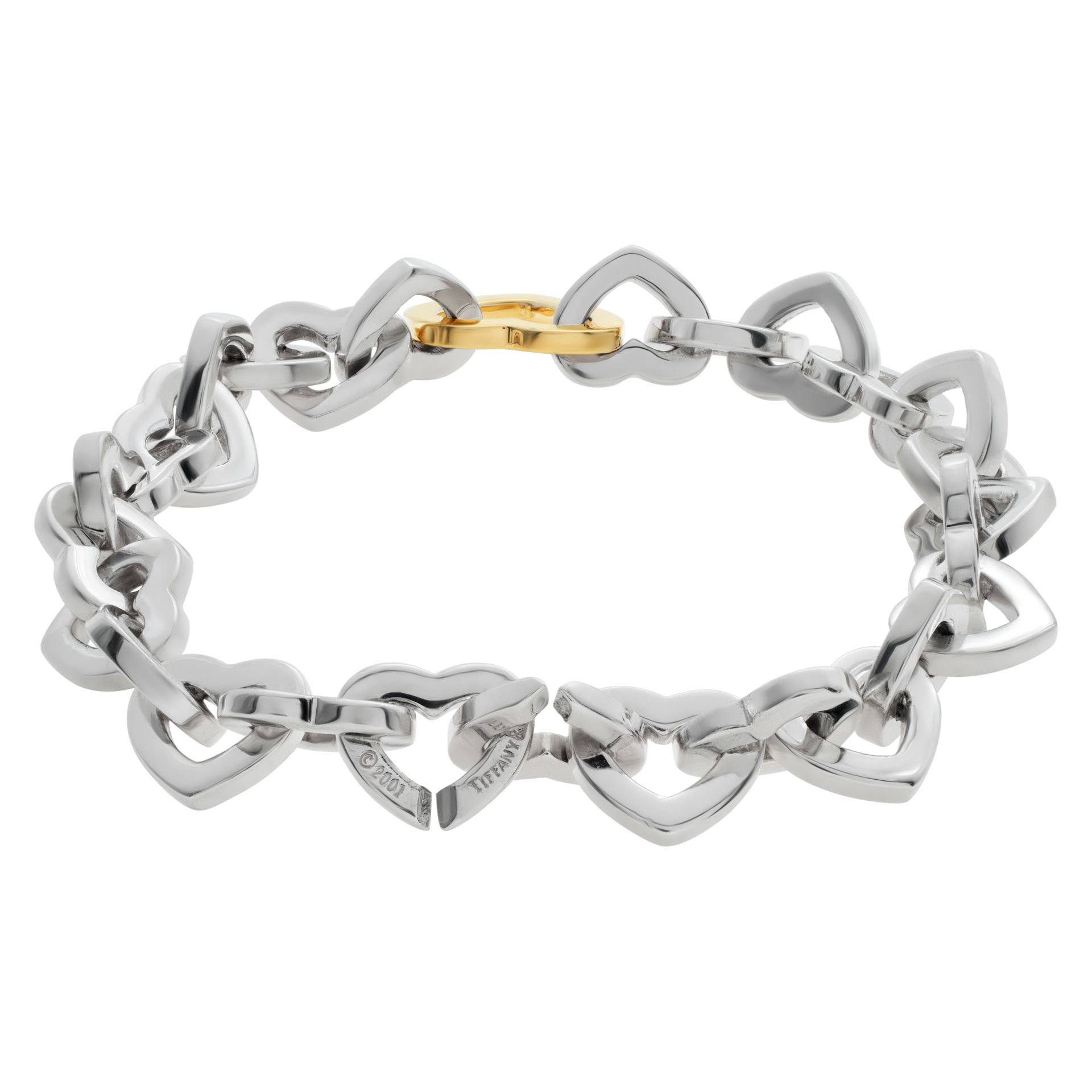 Tiffany & Co. Hearts sterling silver and 18k gold bracelet