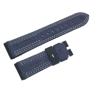 Panerai fabric strap in forrest green with white stitching (24mm x 22mm)