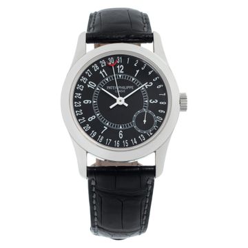 Patek Philippe Calatrava 6000g 18k White Gold Black dial 37mm Automatic watch