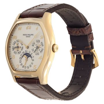 Patek Philippe Perpetual Calendar 5040J 18k Yellow Gold White dial 36mm Automati