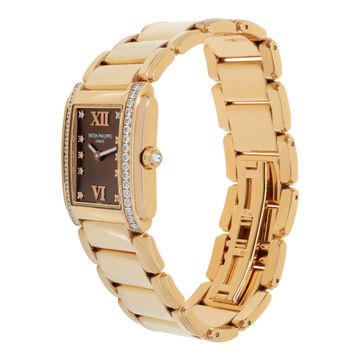 Patek Philippe Twenty 4 4910/11 18k rose gold chocolate dial 24.5mm Quartz watch
