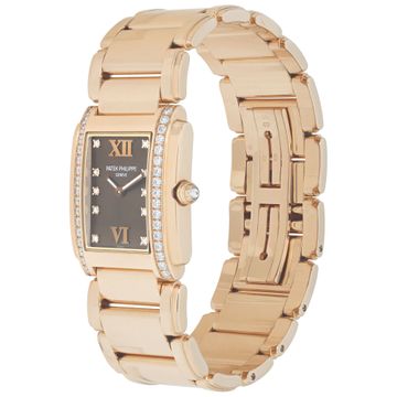 Patek Philippe Twenty 4 4910/11 18k rose gold chocolate dial 25mm Quartz watch