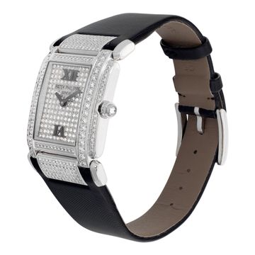 Patek Philippe Twenty 4 4910G 18k White Gold Pave dial 25mm Quartz watch