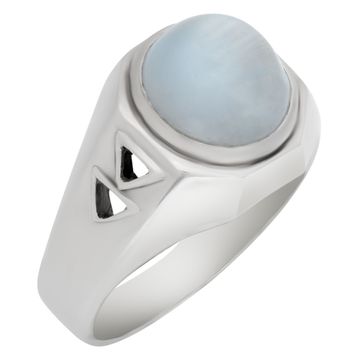 Platinum ring with a center star sapphire approx. 4 carats