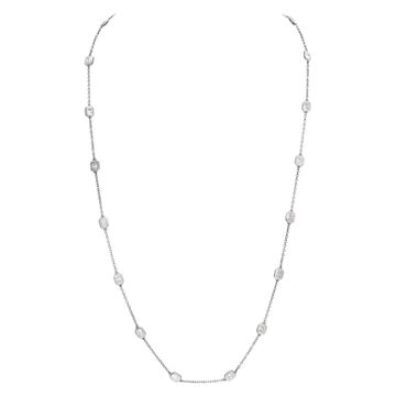Radiant cut diamond by the yard necklace