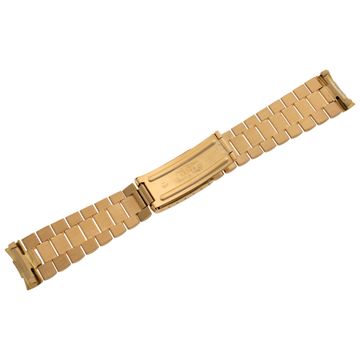 Rolex Bracelet In 18k Yellow Gold. Quality Rebuilt and tightened, with classic deployment clasp, (dated "70" inside). 20mm (between.lugs) x 15mm (clasp). 6.25mm long.Long.