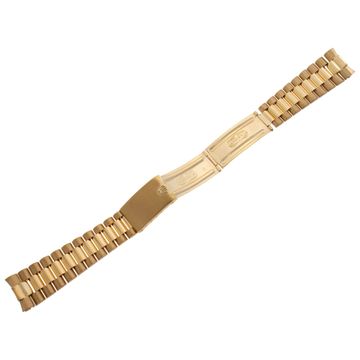 Rolex Bracelet In 18k Yellow Gold. Quality Rebuilt and tightened, with classic deployment clasp, (dated "70" inside). 20mm (between.lugs) x 15mm (clasp). 6.25mm long.Long.