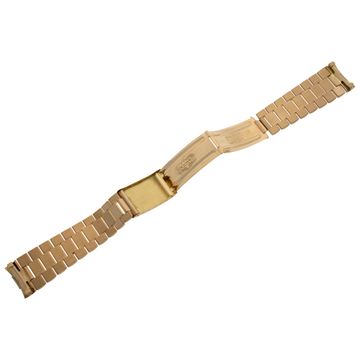 Rolex Bracelet In 18k Yellow Gold. Quality Rebuilt and tightened, with classic deployment clasp, (dated "70" inside). 20mm (between.lugs) x 15mm (clasp). 6.25mm long.Long.