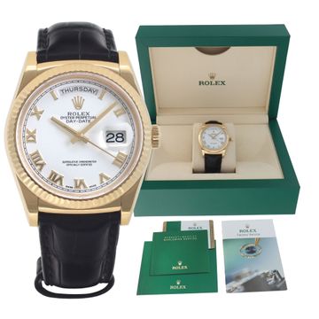 Rolex Day-Date 118138 18k White dial 36mm Automatic watch