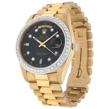 Rolex Day-Date 18038 18k Black dial 36mm Automatic watch