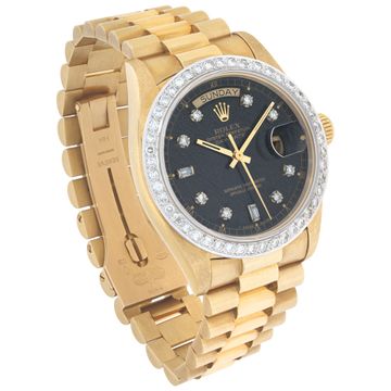 Rolex Day-Date 18038 18k Black dial 36mm Automatic watch