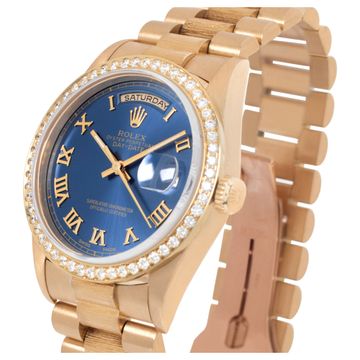 Rolex Day-Date 18238 18k Yellow Gold Blue dial 36mm Automatic watch