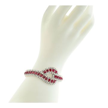 Ruby & Diamond bracelet in 18k white gold. Over 10.00 carats diamonds.