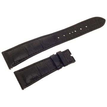 Shiny Black Patek Philippe Alligator Strap (21mm by 16mm)