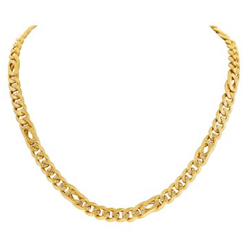 Solid chain necklace in 18k gold, and approximately 0.50 carat round brilliant cut diamonds