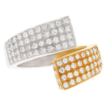Sparkling diamond ring in 18k white & yellow gold. 1.40cts in diamonds. Size.6