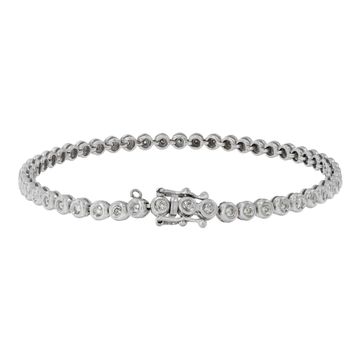 Tennis bracelet in 14k white gold with 1 carat in diamonds