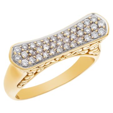 Three row diamond ring in 18k with over 0.5 cts in diamonds