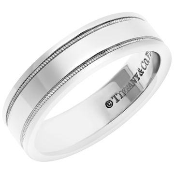 Tiffany & Co. Tiffany Essential Band double milgrain in PT 4 mm wide