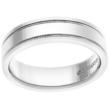 Tiffany & Co. Tiffany Essential Band double milgrain in PT 4 mm wide