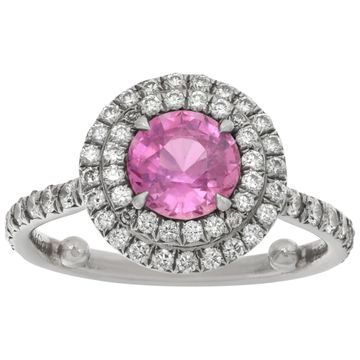 Tiffany & Co.ring with pink sapphire and diamonds