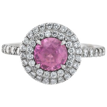 Tiffany & Co.ring with pink sapphire and diamonds